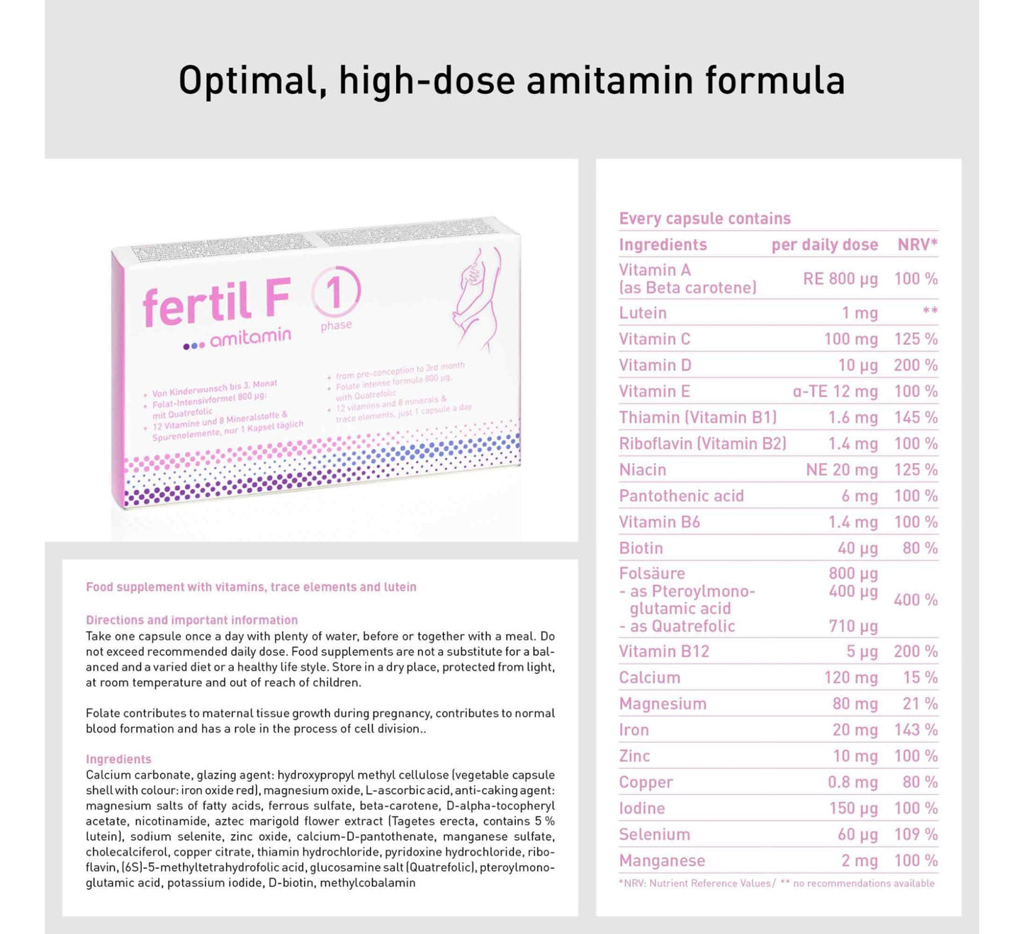 Amitamin Fertil F Phase 1 - Prenatal supplement