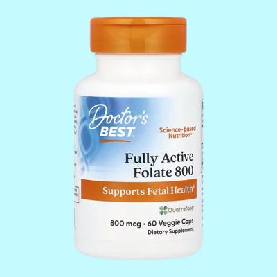 Doctor's Best, Fully Active Folate 800, 800 mcg, 60 Veggie Caps - Prenatal Supplement