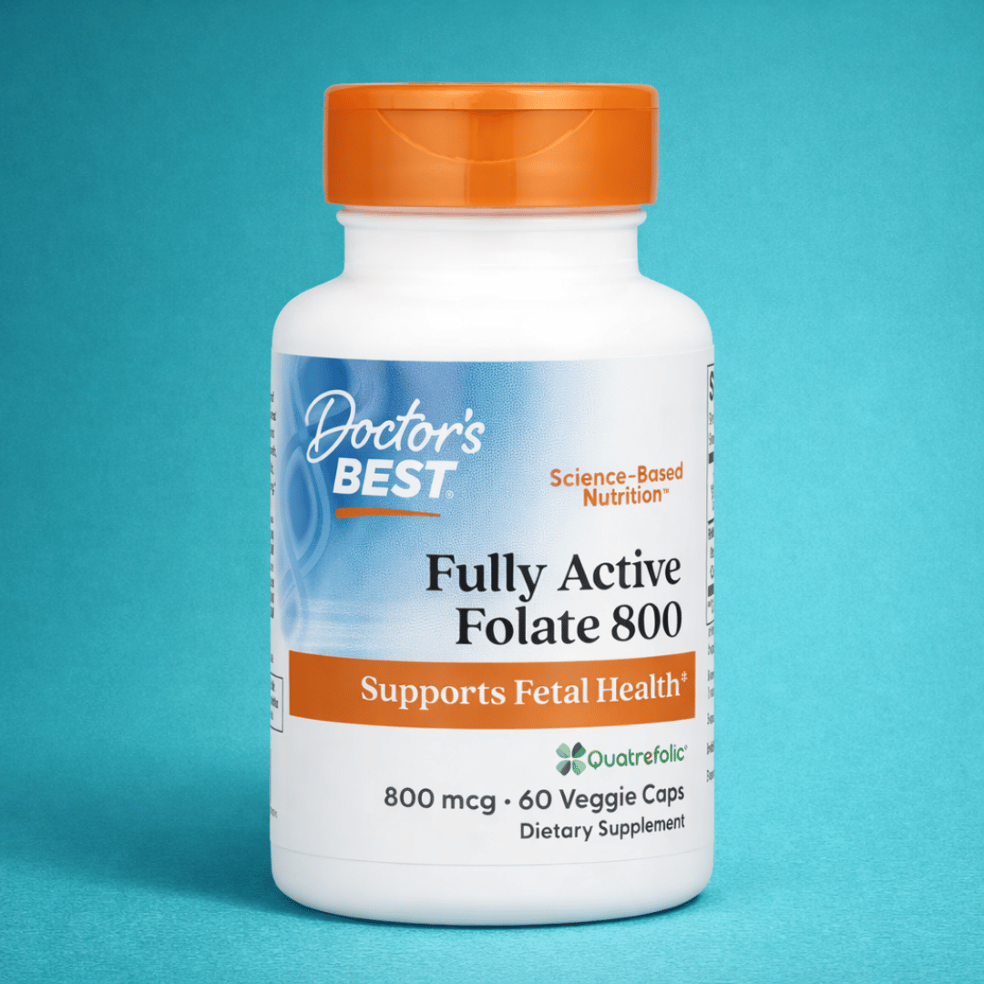 Doctor's Best, Fully Active Folate 800, 800 mcg, 60 Veggie Caps - Prenatal Supplement